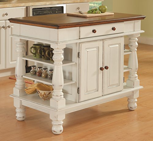 Home Styles Kücheninsel und Hocker in Americana White und Distressed Oak von