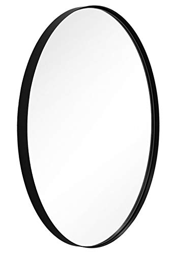 ANDY STAR Ovaler Wandspiegel | 22x30x1 '' Moderner schwarzer Badezimmerspiegel mit Edelstahl Metallrahmen 1 '' Deep Set Design