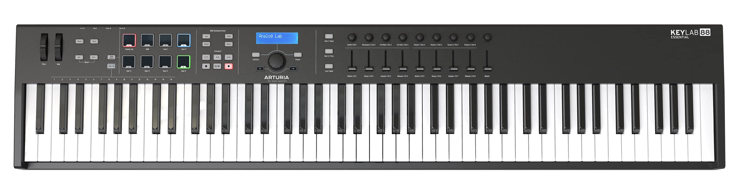 Arturia KeyLab Essential 88 – halbgewichteter USB-MIDI-Keyboard-Controller mit 88 Tasten