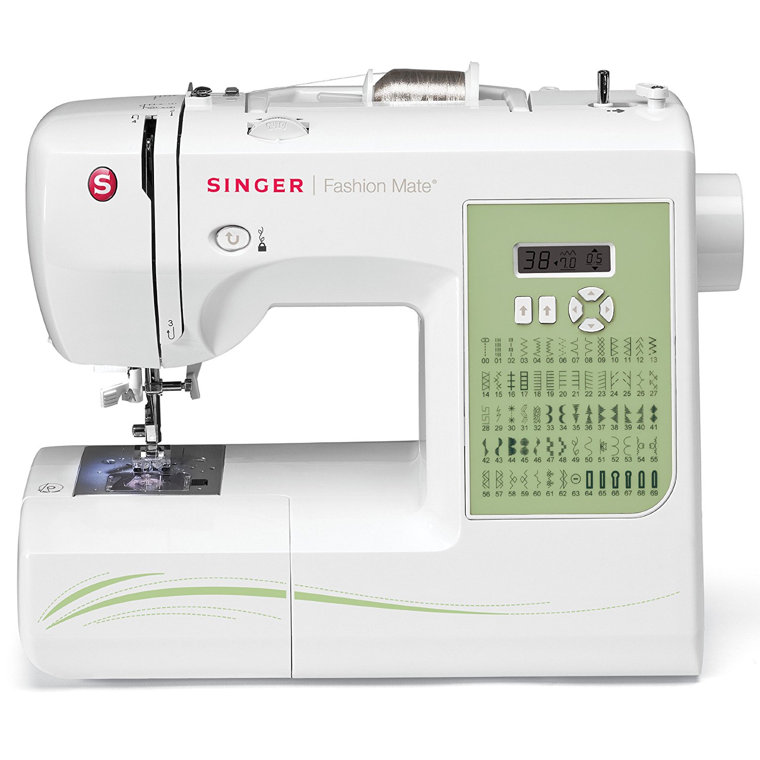 Singer 7256 Fashion Mate 70-Stich-Computermaschine mit freiem Arm und automatischem Nadeleinfädler