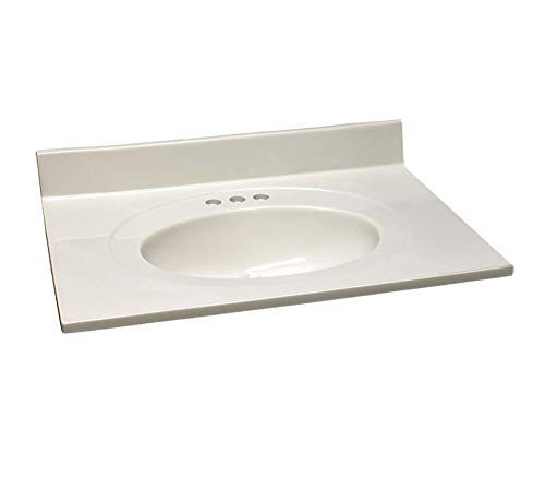 Design House 31-Zoll-Waschtischplatte aus Kulturmarmor mit integrierter ovaler Schüssel