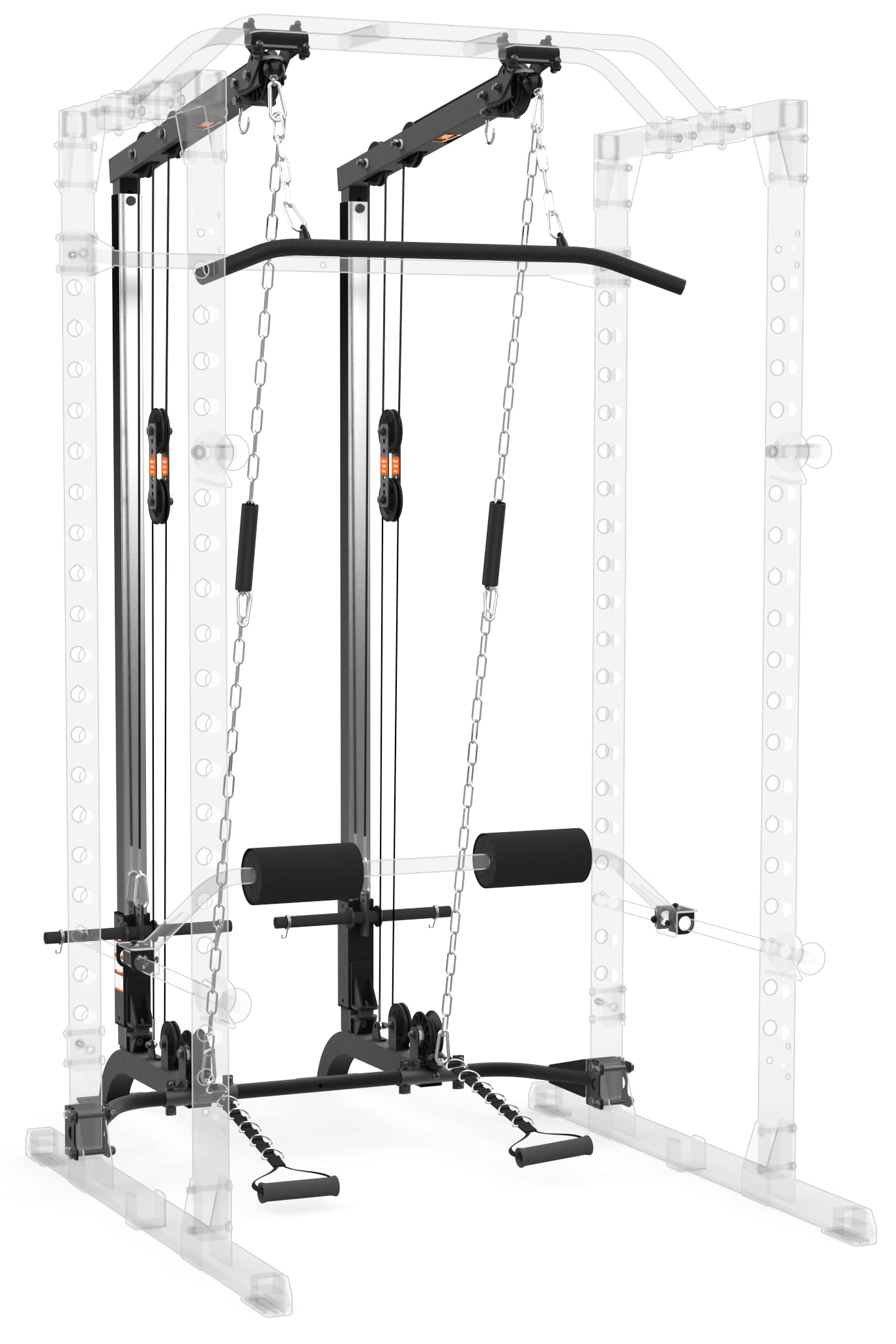 Fitness Reality Squat Rack Power Cage mit | Optionaler LAT-Pulldown und Beinhalter-Befestigung | Kombinationen aus Kniebeugen und Bankständern| Super Max 810 XLT |