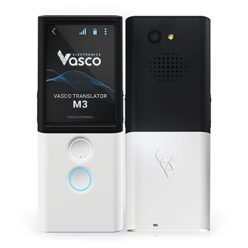 Vasco Electronics Vasco M3 Sprachübersetzergerät | Der einzige Übersetzer mit kostenlosem und unbegrenztem Internet in 200 Ländern | Fotoübersetzung | Europäische Marke