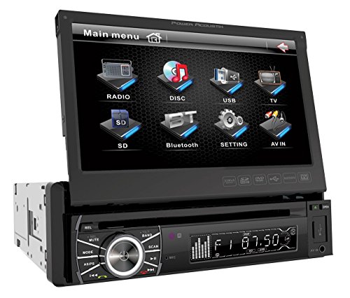 POWER ACOUSTIK PTID-In-Dash-DVD-AM/FM-Empfänger mit ausklappbarem 7-Zoll-Touchscreen-Monitor mit USB/SD-Eingang