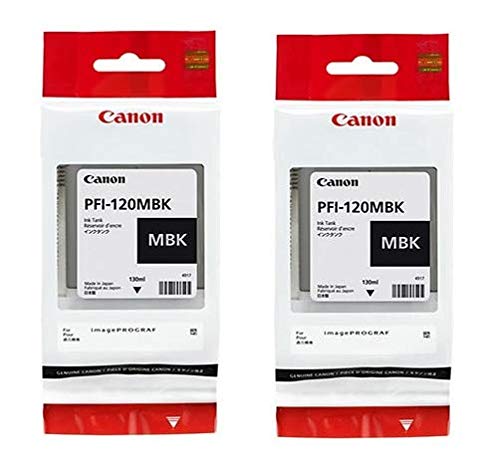 Canon PFI-120MBK 2 pigmentierte mattschwarze 130-ml-Tintentanks im Einzelhandelspaket