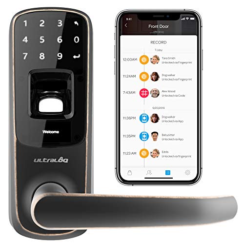  U-tec Group Inc. Ultraloq UL3 BT Bluetooth-fähiger Fingerabdruck und Touchscreen Smart Lock (im Alter von Bronze) | 5-in-1 Keyless Entry | Sichere Finger-ID | Anti-Peep-Code | Funktioniert mit...