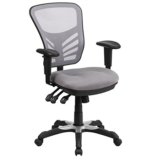 Flash Furniture Grauer Mesh-Stuhl mit mittlerer Rückenl...