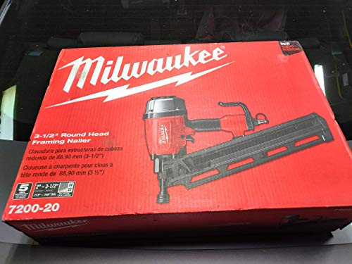 Milwaukee Pneumatischer 3-1/2 Zoll 21 Grad Vollrundkopf-Rahmennagler