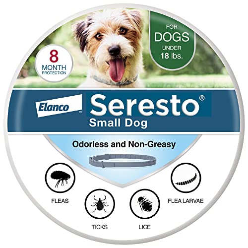Seresto Vom Tierarzt für kleine Hunde empfohlenes Halsband zur Behandlung und Vorbeugung von Flöhen und Zecken für Hunde unter 18 Pfund. | 8 Monate Schutz