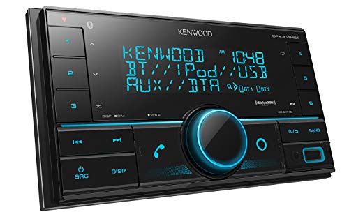 KENWOOD DPX304MBT Doppel-DIN-In-Dash-Digital-Media-Receiver mit Bluetooth (spielt keine CDs ab) | Mechless Autoradio-Receiver | Amazon Alexa Ready – Schwarz