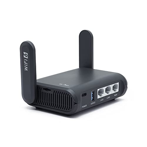  GL.iNET GL-AXT1800 (Slate AX) Tragbarer Wi-Fi 6 Travel Router Extender/Repeater für Hotels und öffentliche Netzwerke | VPN-Client und -Server | Verbindung zwischen WLAN und Ethernet | OpenWrt 21.02|...