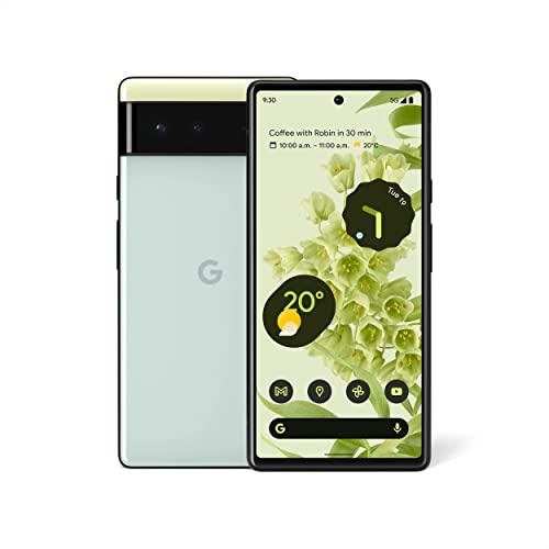 Google Pixel 6 5G 128 GB 8 GB RAM werkseitig entsperrt (nur GSM | Kein CDMA – nicht kompatibel mit Verizon/Sprint) Internationale Version – Sorta Seafoam