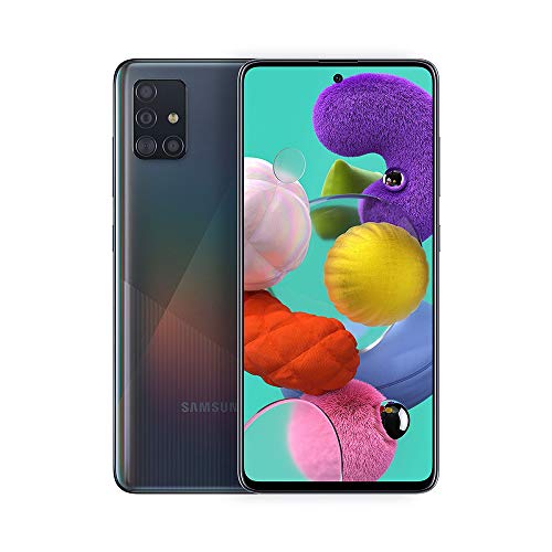 Samsung Galaxy A51 A515F 128 GB DUOS GSM entsperrtes Telefon mit Quad-Kamera 48 MP + 12 MP + 5 MP + 5 MP (internationale Variante/US-kompatibles LTE) – Prism Crush Black