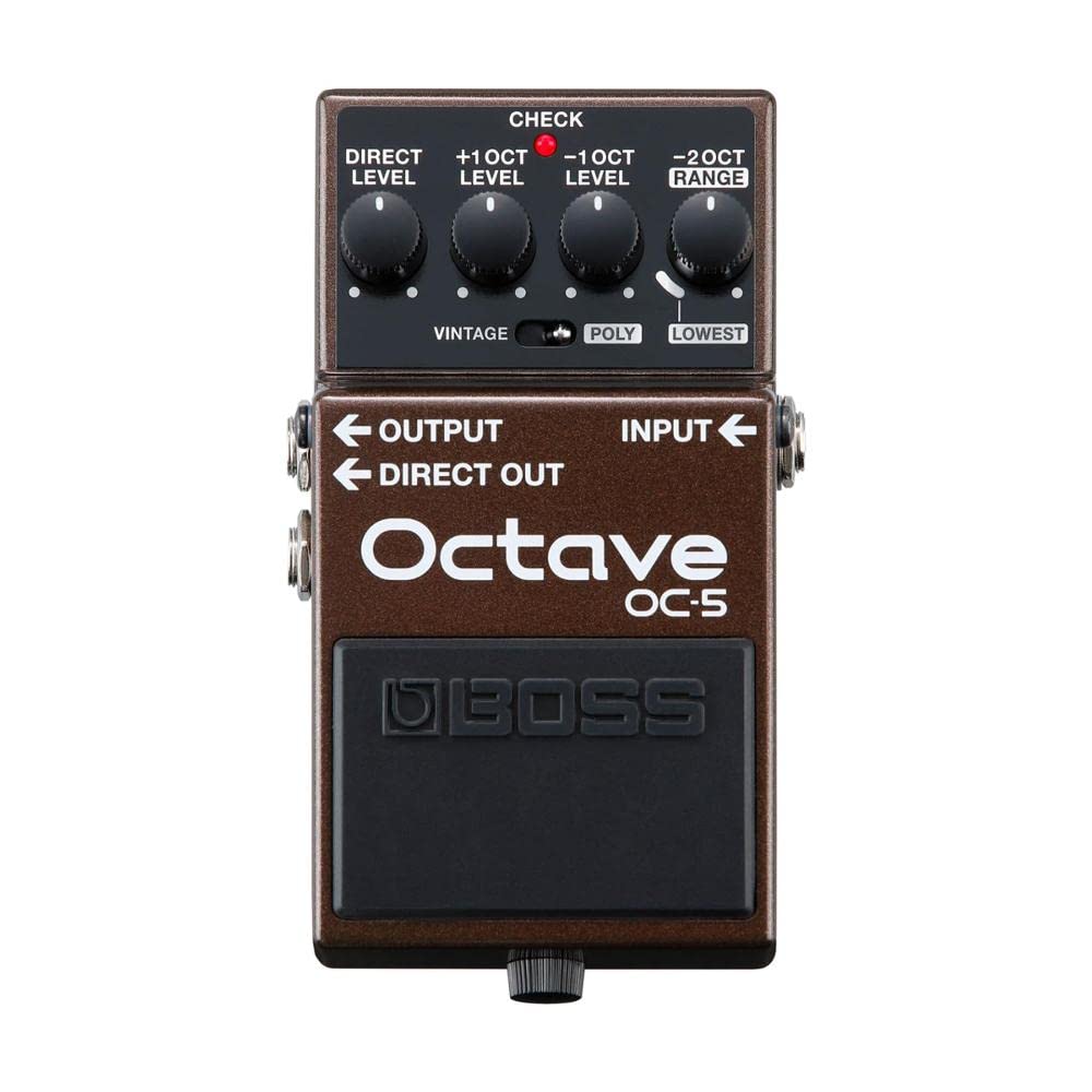 Boss Oc-5 Oktav-Gitarren- und Bass-Effektpedal mit Vintage- und Poly-Modi plus 5 Jahre Garantie