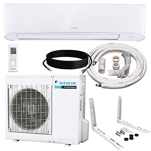 DAIKIN 18.000 BTU 17 SEER Wandmontiertes kanalloses Mini-Split-A / C-Wärmepumpensystem 15-Fuß-Installationskit und Wandhalterung (230 V) 10 Jahre eingeschränkte Garantie (18.000 BTU_208-230 V)